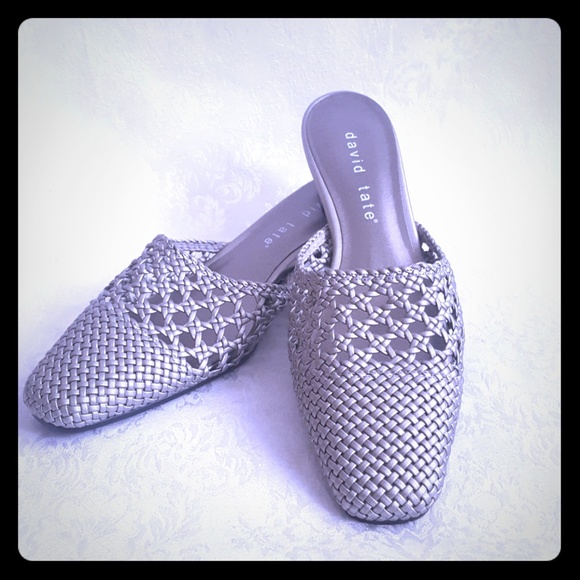 David Tate Shoes - ⚁NWOT 7.5 Narrow David Tate Silver Mules